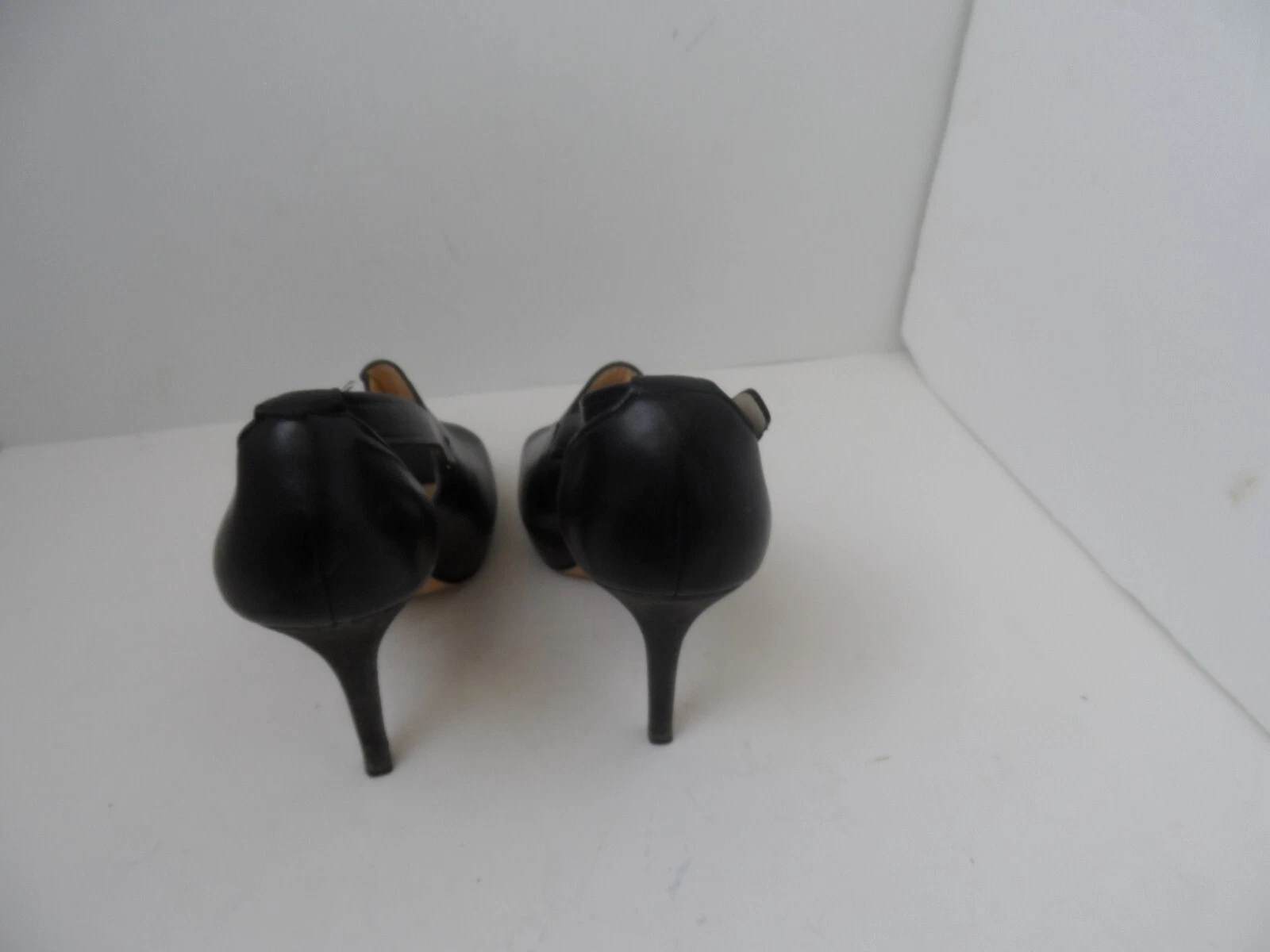 Scarpe eleganti da donna Coach Ashton in pelle nera con punta aperta e tacco alto taglia 9 5B