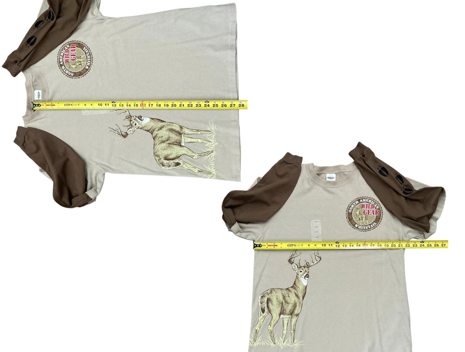ODG Outdoor Wild Deer Gear White Tail Graphic Men's T Shirt Tan Size Large - Image 3 of 3