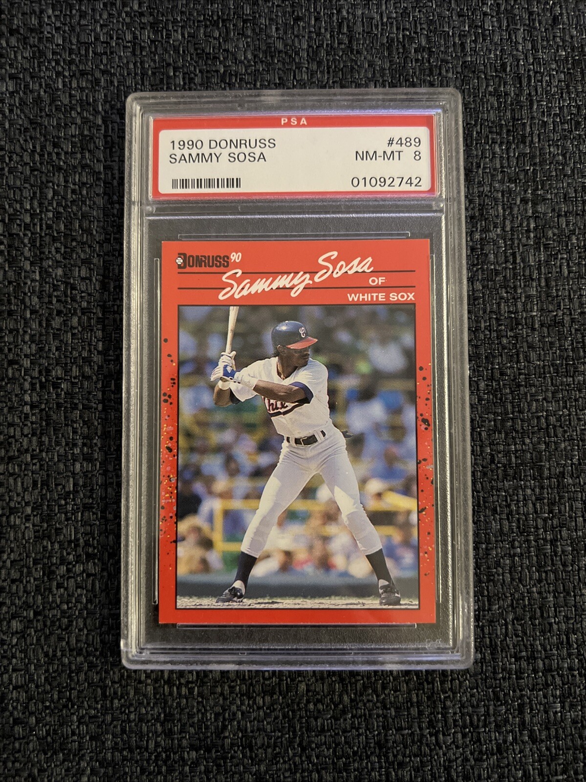 1990 Donruss Baseball #489 Sammy Sosa PSA 8 NM-MT