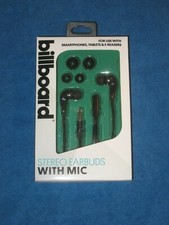 Billboard MG490 Stereo Earbuds with Mic, Back, New 