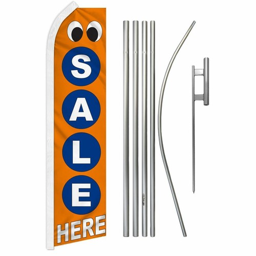 "SALE HERE" Advertising Super Flag & Pole Kit deal discount clearance org - 第 1/16 張圖片