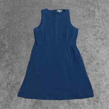 Madewell Dress Women's Large Blue A-Line Sleeveless Scoop Neck Knee Length