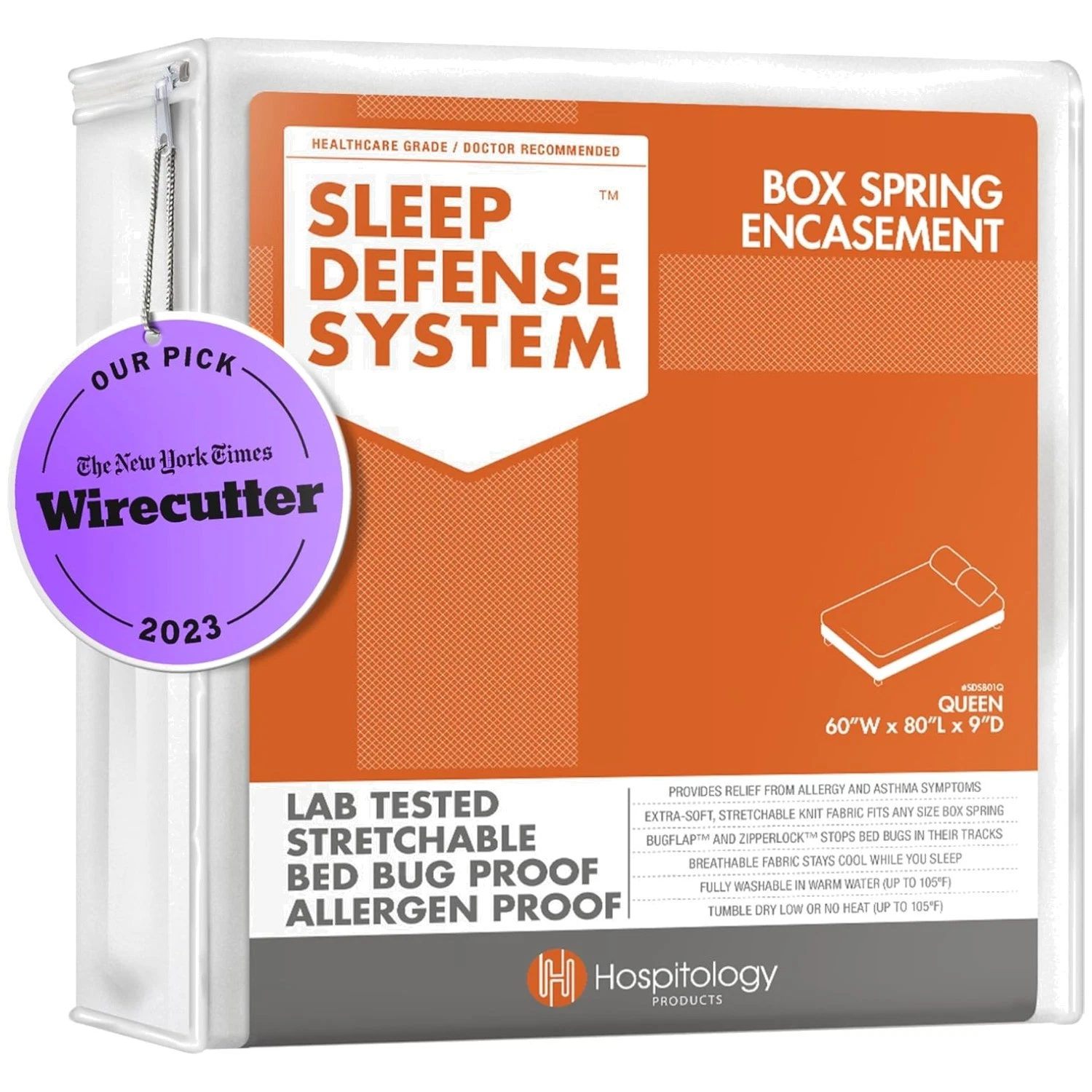 Queen Box Spring Encasement - Bed Bug Proof & Hypoallergenic