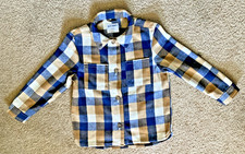Old Navy-Flannel-Button Up-2 Pocket-Long Sleeve-Shirt/Jacket-Brown-Large 10-12