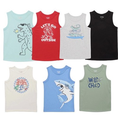 GARANIMALS Boys Size 2T-18M Cotton Blend Tank Tops   Various Colors and Designs