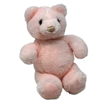 BABYTIME GUND Pink Teddy Bear 9" Plush Rattle 1986 Vintage Stuffed Animal