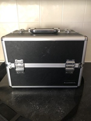Aluminium Make Up Reise Aufbewahrungsbox Kosmetik Beauty Kosmetikkoffer Organisieren X Zustand