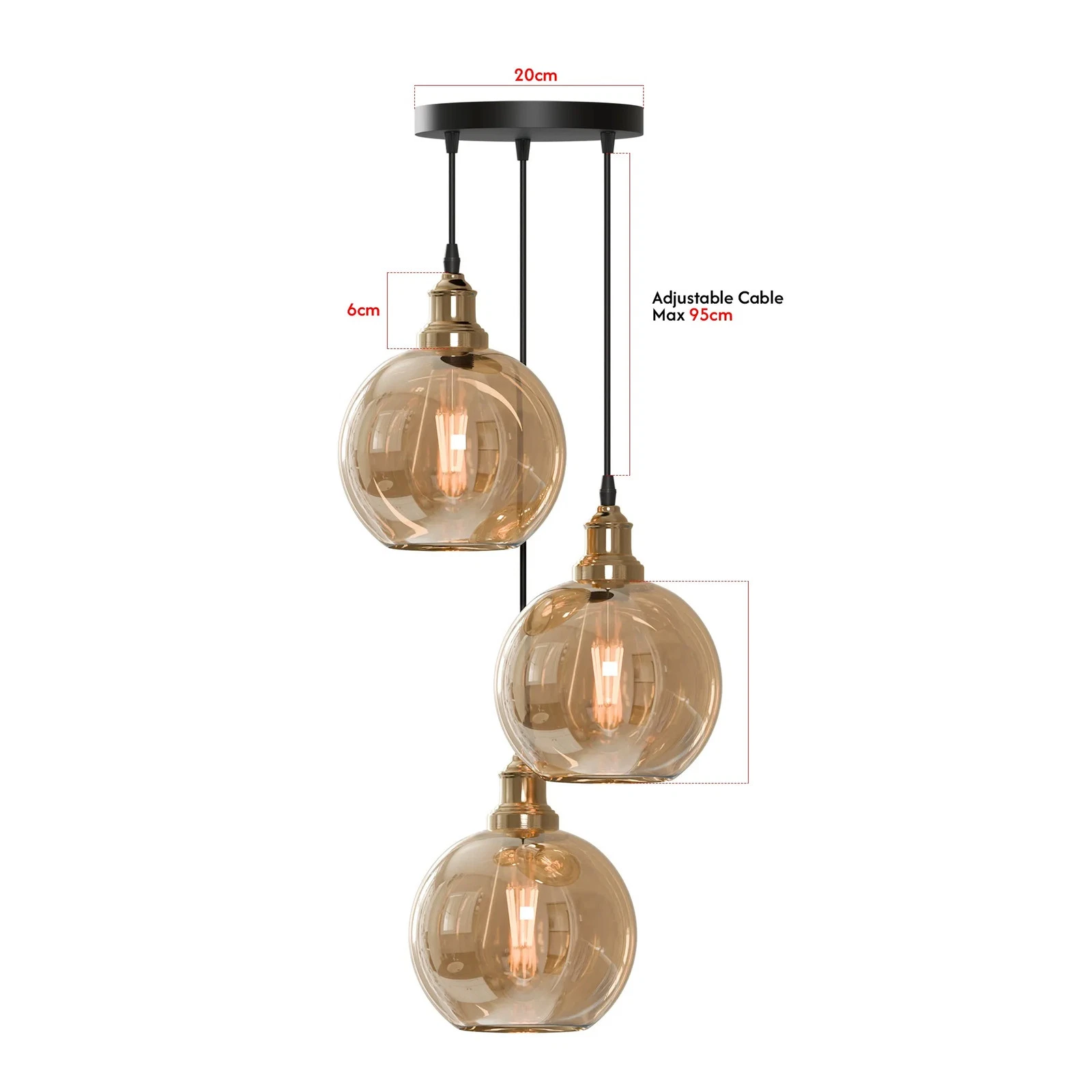 Amber Glass Pendant Lamps