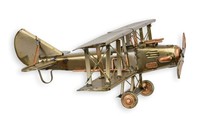Blechmodell Doppeldecker Flugzeug Replikat Retro Design Dekoration