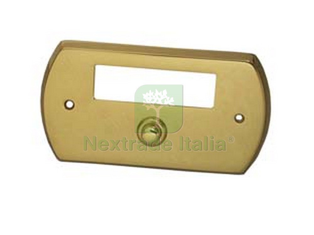Campanello Ovale in Ottone Lucido con Pulsante - Accessorio Porta Retro