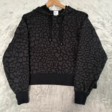 Nike Women's Dri-FIT Get Fit Leopard Print Hoodie - Size Small - Black Cheetah