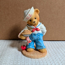 Lot of 6 Teddy Bear Figurines Miniatures Multicolor Sailor Hiker Bath Baker