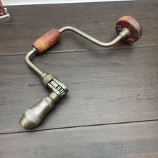 Vtg Mohawk Shelburne Hand Drill Ratcheting Bit Brace Made in USA 10โ Brace Sweep