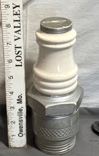 LECO Vtg ceramic 8" SPARK PLUG coin BANK Champion AC Delco AUTO Mechanic SHOP