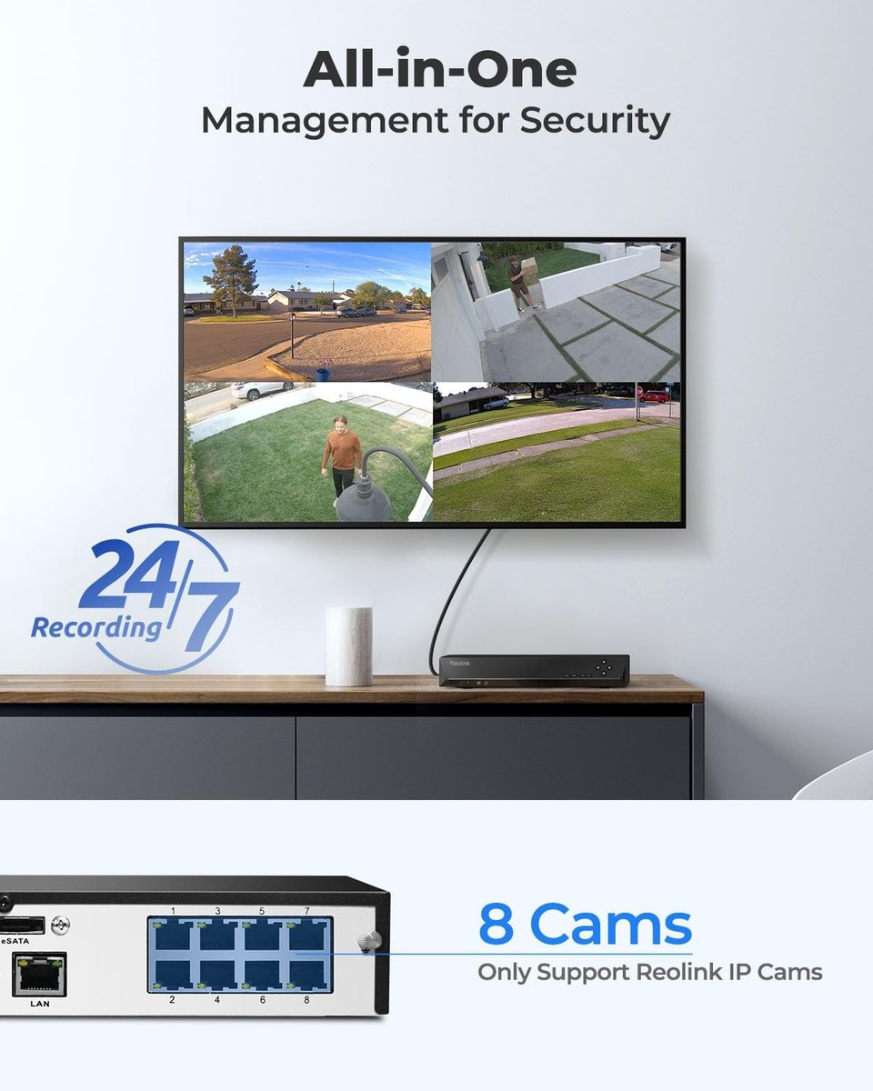 Reolink RLN8-410 Poe NVR 8-Channel Secutity Camera System for sale