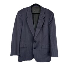 Christian Dior Vintage Men Blazer Size 44R Gray Stripe 2 Button Timeless Preppy