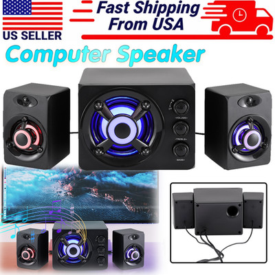 Computer Speakers Surround Sound System Wired PC Speakers Gaming Bass 3.5mm Jack