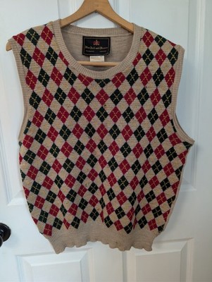 Vintage Argyle Sweater Vest MacNeil and Moore Made in England 42