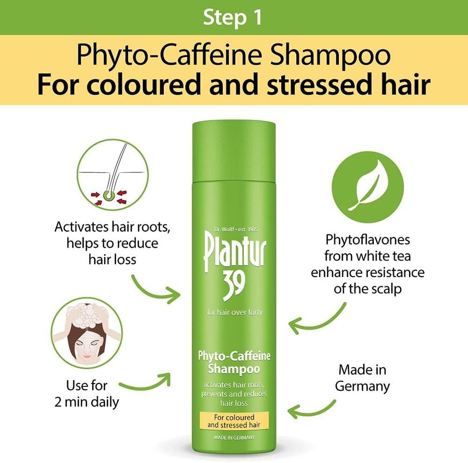 Plantur 39 Phyto-Koffein Shampoo, 250 Ml – Gegen Haarausfall In Den Wechseljahren, Für Dünnes Haar