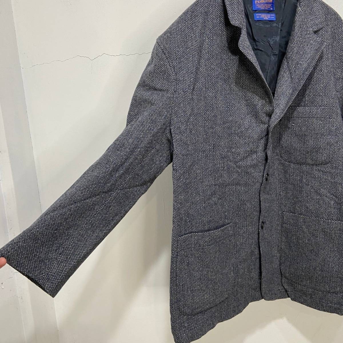 Pendleton Wool Tweed 3B Tailored Jacket Gray L - image 4