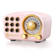 Retro Bluetooth Speaker, Vintage Radio- FM Radio with Old Fashioned Pink