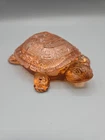 Vintage Depression Glass Pink Turtle Covered Candy Dish Trinket Box