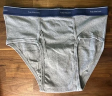 Vintage FRUIT OF THE LOOM Men's XL Gray Full Briefs Spell Out Fashion Colors HTF