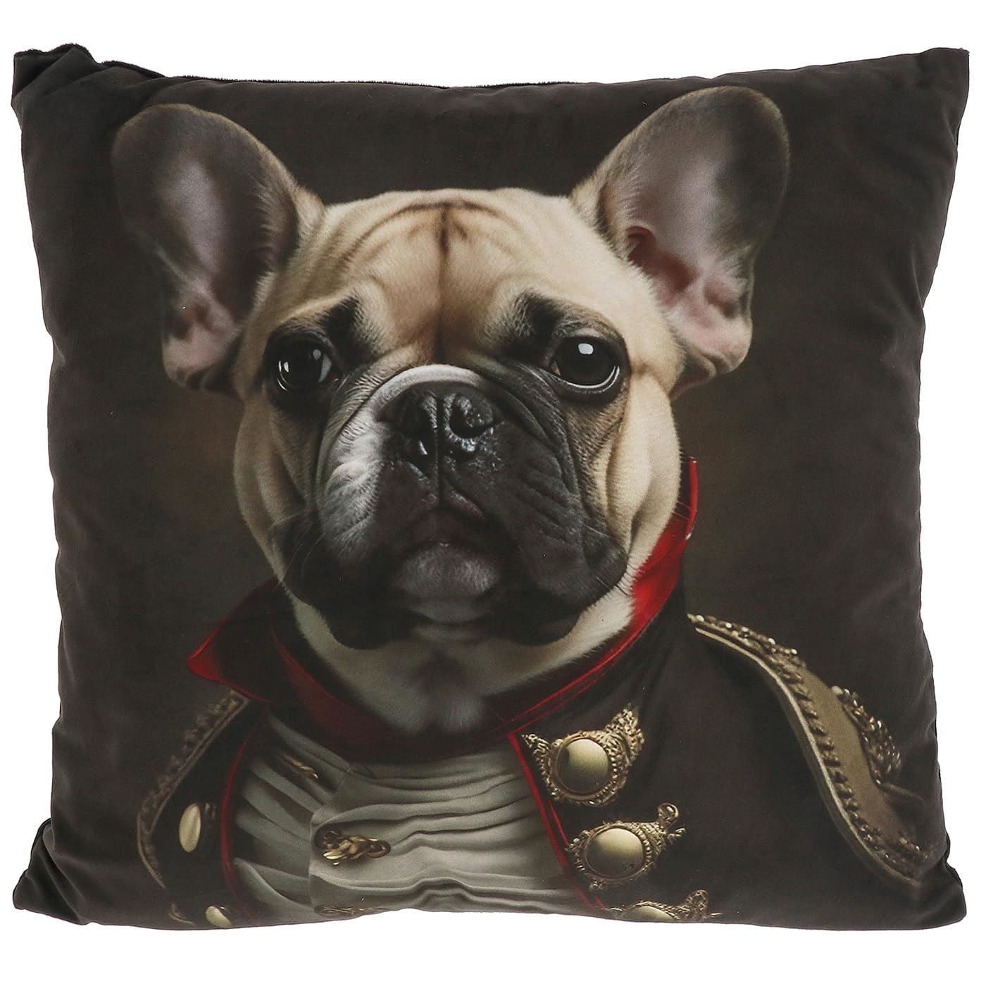 Shudehill Giftware Top Dog French Bulldog Cushion Tan Frenchie Sofa Decor