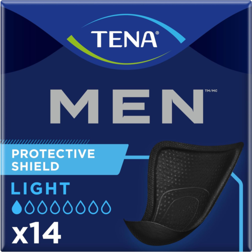 Protecteurs d'incontinence pour hommes, absorption très légère - 14 pièces (Pack de 8) - Photo 1/9