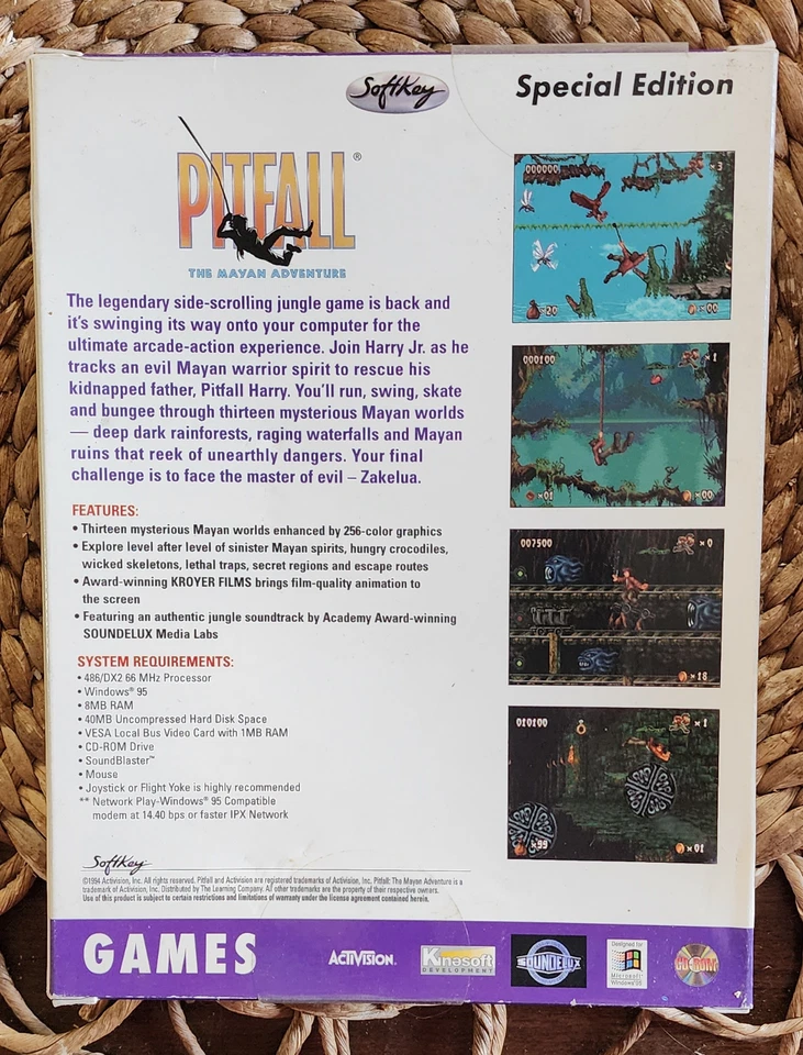 Pitfall: Mayan Adventure (PC CD) New US Retail Store Big Boxed Edition Sealed - Image 2 of 4