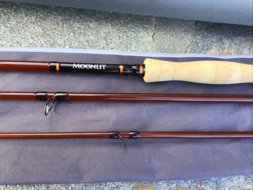 MOONLIT 8’6” SEVEN Weight FOUR piece LUNAR S-GLASS Fiberglass fly rod with Tube - Picture 3 of 10