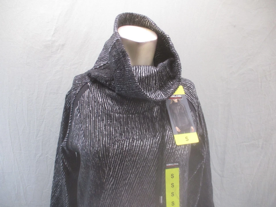NUEVO CON ETIQUETAS KIRKLAND Talla S Mujer Gris Mezcla Algodón Capucha Cuello Cálido Exterior Suéter 082 Foto 2 de 4