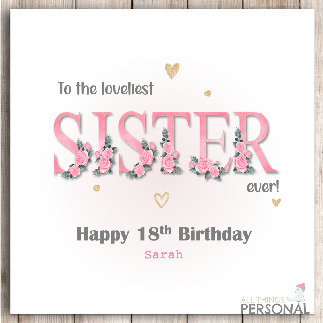 Personalised Sister Birthday Card Special Sisters 18th 21st 30th 40th 50th 60th
