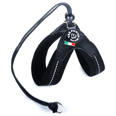Tre Ponti TP120 Easy Fit Soft Mesh Geschirr schwarz für Hunde, reflektierend