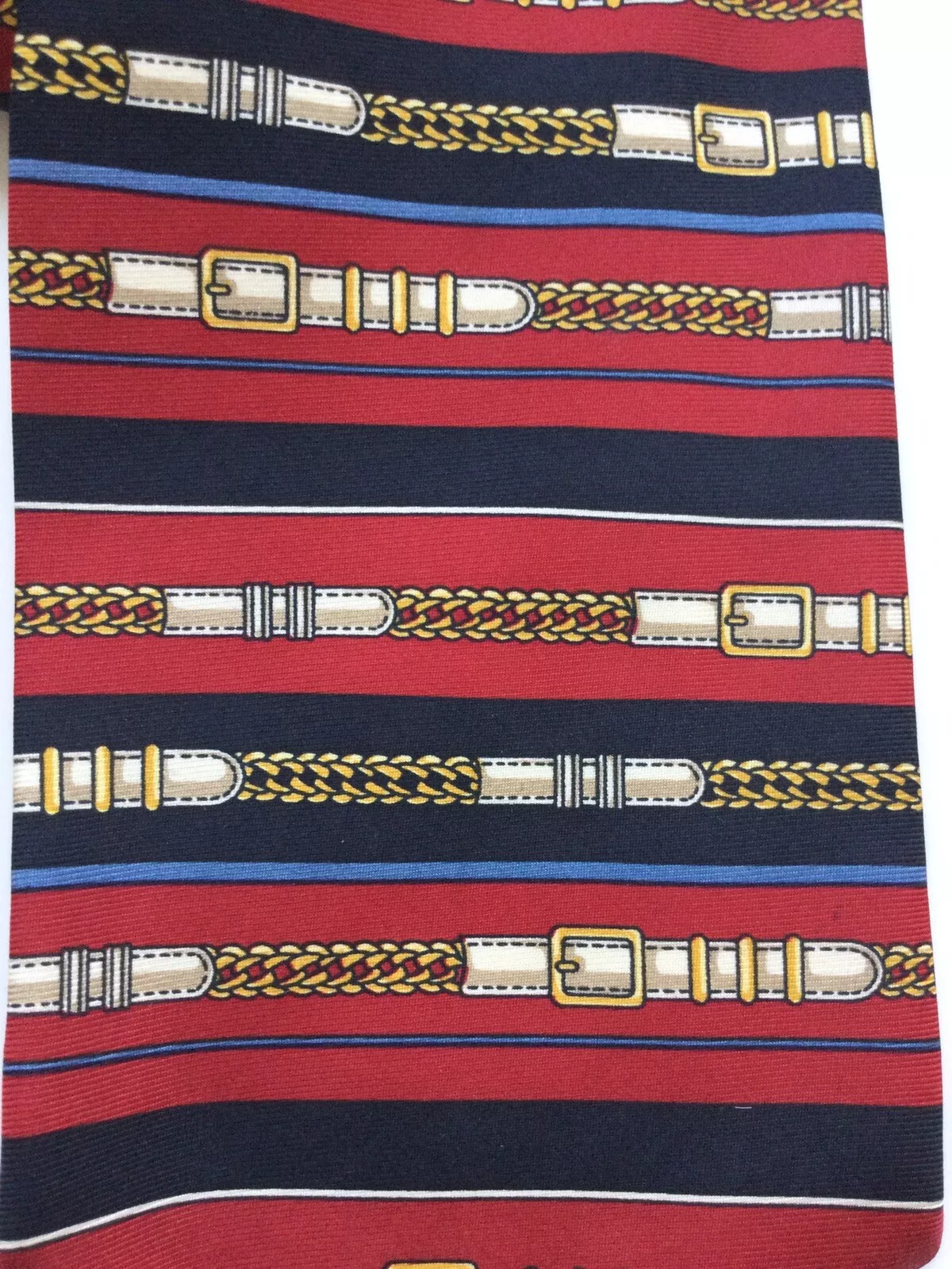 Cravate géométrique Paolo Gucci 100 % soie « ceintures et boucles » fabriquée en Italie