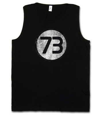 BLACK NUMBER 73 BIG BANG VINTAGE THEORY LOGO TANK TOP T-SHIRT Sheldon The Cooper