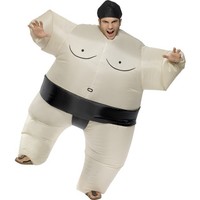 Mens Adult Sumo Wrestler Fancy Dress Costume Inflatable Stag Night Fun Fat Suit Mens Adult Sumo Wrestler Fancy Dress Costume Inflatable Stag Night Fun Fat Suit