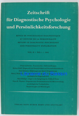 Zeitschrift Diagnostische Psychologie Persönlichkeitsforschung Vol. II Nr 1 1954