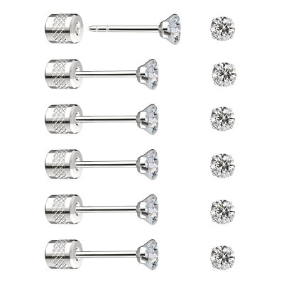 Flat Back Cartilage Earrings For Sensitive Ears | Stainless Steel Stackable Studs With Screw Back