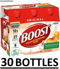 30 PACK - BOOST Original Drink, Peaches 🍑 Cream, 8 fl oz - FRESH - FREE SHIP