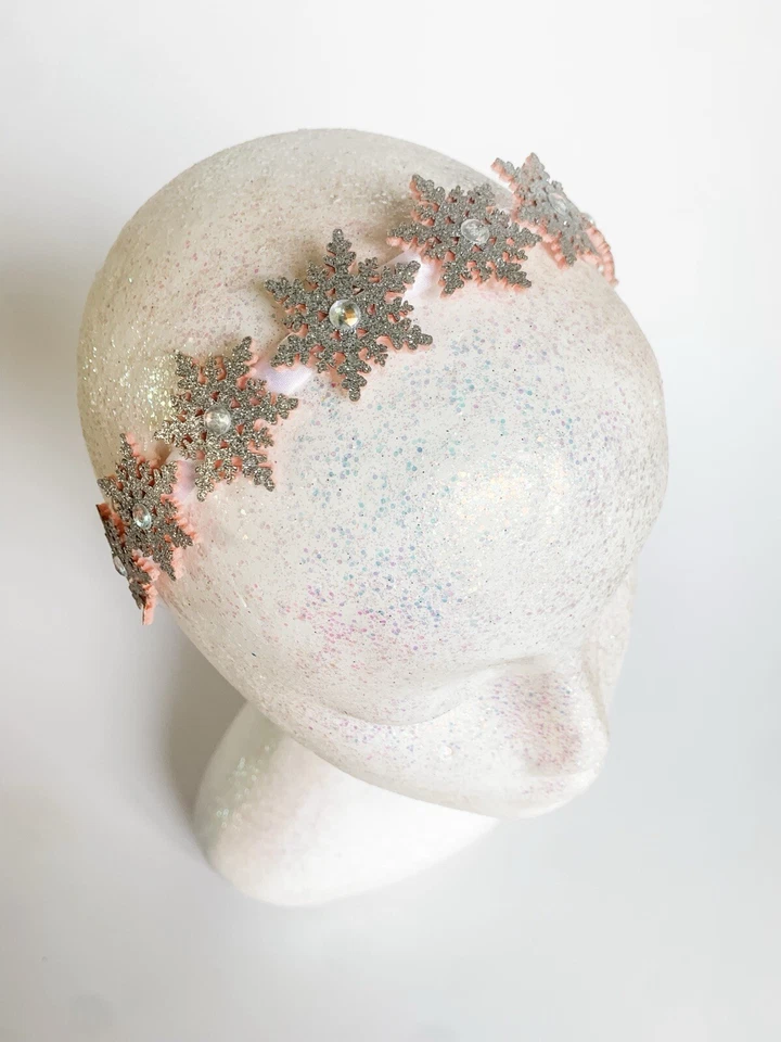 Diadema Copo de Nieve Brillo Plateado Elsa Frozen Navidad Niño/Niño/Adulto Foto 2 de 4