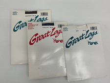 Great Legs by Hanes Pantyhose Size AB - 3 Pairs Navy, White  Brown Sheer Sandal