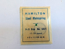SA2 - 04 . NOS Hamilton 14/0, 17-19J, 5021 Mainspring, 4D x 11/100mm