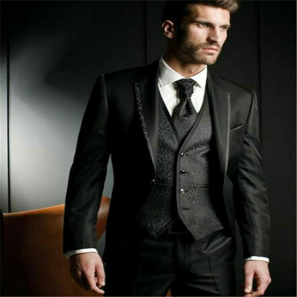 Coat Pant Men Suit Prom Tuxedo Slim Fit 3 Piece Groom Wedding Suits For Men