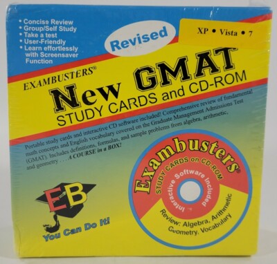 ACE'S EXAMBUSTERS NEW GMAT CD-ROM & STUDY CARDS By Ace Academics **BRAND NEW**