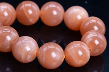 10MM Genuine Natural Orange Moonstone Grade AA Round Gemstone Loose Beads 7.5"