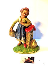 Pastore presepe Italy "Sosta alla Fontana" in terracotta/calcina (?) alto cm 10