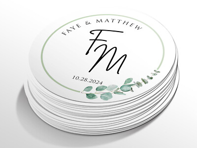 Personalisierte runde Aufkleberetiketten Hochzeit, individuelle Sticker