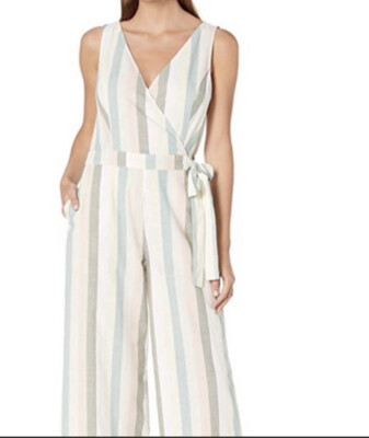 Lucky Brand jumpsuit waist tie stripe Dais 
