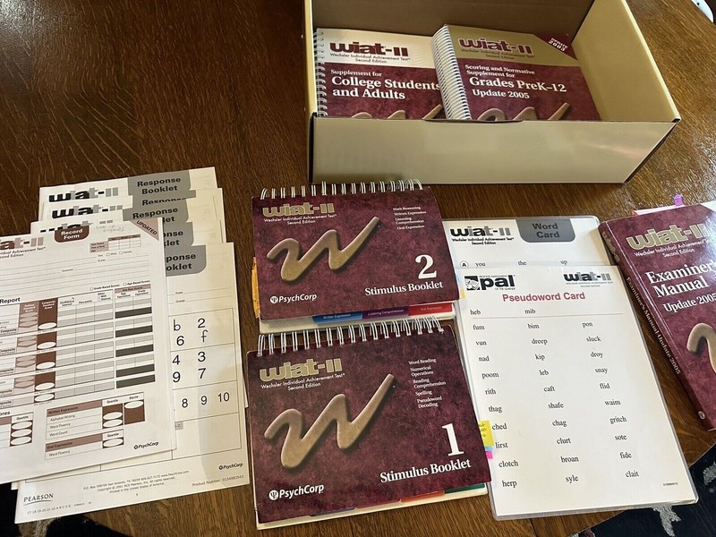 WIAT-II, Wechsler Individual Achievement Test For Administration & Scoring, READ